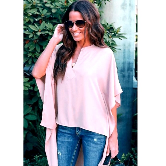 Pink Chic Low-High Kimono Top Private Label - Picture 4 of 4